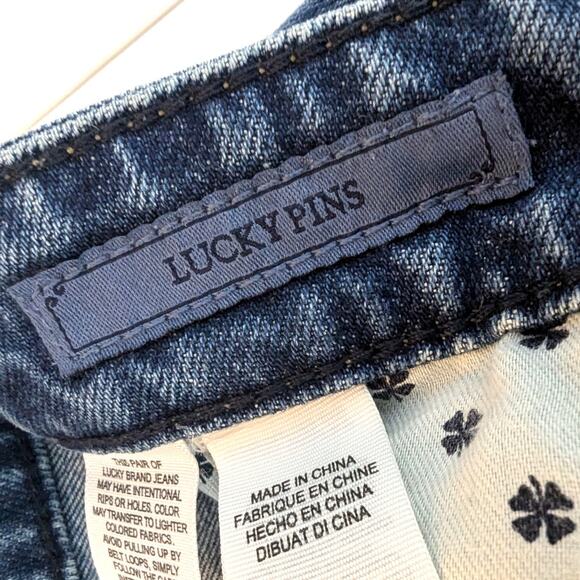 Lucky Brand Wide Leg Medium Wash Ankle High Rise Button Seam Front Jeans Size 27 - Picture 8 of 8